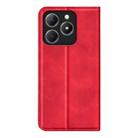 For Realme C63 Retro-skin Magnetic Suction Leather Phone Case(Red) - 3