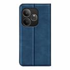 For Realme GT 6 5G Retro-skin Magnetic Suction Leather Phone Case(Dark Blue) - 3