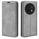 For Realme 13+ 5G Retro-skin Magnetic Suction Leather Phone Case(Grey) - 1