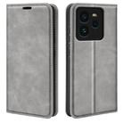 For Realme GT 7 Pro 5G Retro-skin Magnetic Suction Leather Phone Case(Grey) - 1