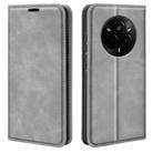 For Realme 14 Pro+ Retro-skin Magnetic Suction Leather Phone Case(Grey) - 1