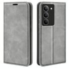 For Realme 14X 4G Retro-skin Magnetic Suction Leather Phone Case(Grey) - 1