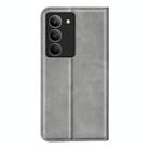 For Realme 14X 4G Retro-skin Magnetic Suction Leather Phone Case(Grey) - 3
