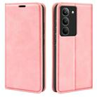 For Realme 14X 4G Retro-skin Magnetic Suction Leather Phone Case(Pink) - 1