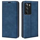 For Realme C75 Retro-skin Magnetic Suction Leather Phone Case(Dark Blue) - 1