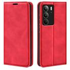 For Realme C75 Retro-skin Magnetic Suction Leather Phone Case(Red) - 1