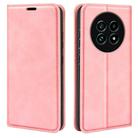 For Realme 13 Pro 5G Retro-skin Magnetic Suction Leather Phone Case(Pink) - 1