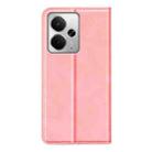 For Realme 14 5G Retro-skin Magnetic Suction Leather Phone Case(Pink) - 3