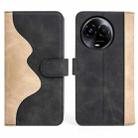 For Realme 11X Stitching Horizontal Flip Leather Phone Case(Black) - 2
