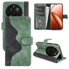 For Realme 12 Pro+ Stitching Horizontal Flip Leather Phone Case(Green) - 1