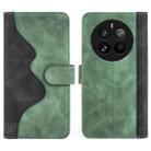 For Realme 12 Pro+ Stitching Horizontal Flip Leather Phone Case(Green) - 2