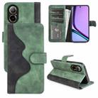 For Realme C67 4G Stitching Horizontal Flip Leather Phone Case(Green) - 1