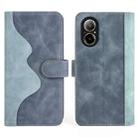 For Realme C67 4G Stitching Horizontal Flip Leather Phone Case(Blue) - 1