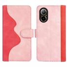 For Realme C67 4G Stitching Horizontal Flip Leather Phone Case(Red) - 2