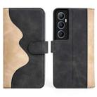 For Realme C65 4G Stitching Horizontal Flip Leather Phone Case(Black) - 2