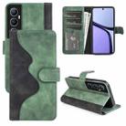 For Realme C65 4G Stitching Horizontal Flip Leather Phone Case(Green) - 1