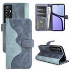 For Realme C65 4G Stitching Horizontal Flip Leather Phone Case(Blue) - 1