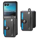 For Motorola Razr 40 Ultra Wristband Kickstand Card Wallet Back Cover Phone Case(Black) - 1