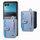 For Motorola Razr 40 Ultra Wristband Kickstand Card Wallet Back Cover Phone Case(Blue) - 1