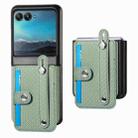 For Motorola Razr 40 Ultra Wristband Kickstand Card Wallet Back Cover Phone Case(Green) - 1