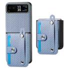 For Motorola Razr 40 Wristband Kickstand Card Wallet Back Cover Phone Case(Blue) - 1