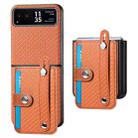 For Motorola Razr 40 Wristband Kickstand Card Wallet Back Cover Phone Case(Brown) - 1