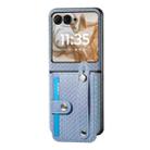 For Motorola Razr 50 Wristband Kickstand Card Wallet Back Cover Phone Case(Blue) - 2