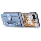 For Motorola Razr 50 Wristband Kickstand Card Wallet Back Cover Phone Case(Blue) - 3