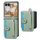 For Motorola Razr 50 Wristband Kickstand Card Wallet Back Cover Phone Case(Green) - 1
