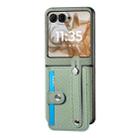 For Motorola Razr 50 Wristband Kickstand Card Wallet Back Cover Phone Case(Green) - 2