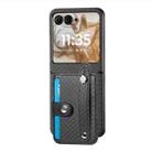 For Motorola Razr 50 Ultra Wristband Kickstand Card Wallet Back Cover Phone Case(Black) - 2