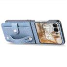 For Motorola Razr 50 Ultra Wristband Kickstand Card Wallet Back Cover Phone Case(Blue) - 3