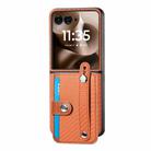 For Motorola Razr 60 Wristband Kickstand Card Wallet Back Cover Phone Case(Brown) - 2