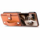 For Motorola Razr 60 Wristband Kickstand Card Wallet Back Cover Phone Case(Brown) - 3