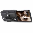 For Motorola Razr 60 Ultra Wristband Kickstand Card Wallet Back Cover Phone Case(Black) - 3