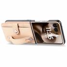 For Motorola Razr 60 Ultra Wristband Kickstand Card Wallet Back Cover Phone Case(Khaki) - 3