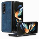 For Samsung Galaxy Z Fold4 Geometric Leather Back Cover Phone Case(Blue) - 1
