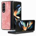 For Samsung Galaxy Z Fold3 5G Geometric Leather Back Cover Phone Case(Pink) - 1