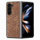 For Samsung Galaxy Z Fold6 Geometric Leather Back Cover Phone Case(Brown) - 3