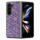 For Samsung Galaxy Z Fold6 Geometric Leather Back Cover Phone Case(Purple) - 3