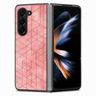 For Samsung Galaxy Z Fold6 Geometric Leather Back Cover Phone Case(Pink) - 3