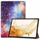 For Samsung Galaxy Tab S9+ JUNSUNMAY Custer Painted 3-Fold Stand Leather Smart Tablet Case(Galaxy) - 1