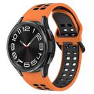 For Samsung Galaxy Watch 6 Classic 47mm Two-Color Breathable Silicone Watch Band(Orange + Black) - 1