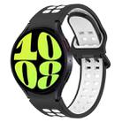 For Samsung Galaxy Watch 6 44mm Two-Color Breathable Silicone Watch Band(Black + White) - 1