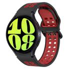 For Samsung Galaxy Watch 6 44mm Two-Color Breathable Silicone Watch Band(Black + Red) - 1