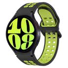 For Samsung Galaxy Watch 6 44mm Two-Color Breathable Silicone Watch Band(Black + Green) - 1