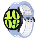 For Samsung Galaxy Watch 6 44mm Two-Color Breathable Silicone Watch Band(Light Blue + White) - 1
