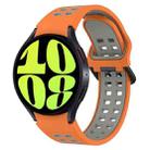 For Samsung Galaxy Watch 6 40mm Two-Color Breathable Silicone Watch Band(Orange + Gray) - 1