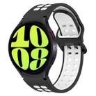 For Samsung Galaxy Watch 6 40mm Two-Color Breathable Silicone Watch Band(Black + White) - 1