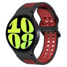 For Samsung Galaxy Watch 6 40mm Two-Color Breathable Silicone Watch Band(Black + Red) - 1